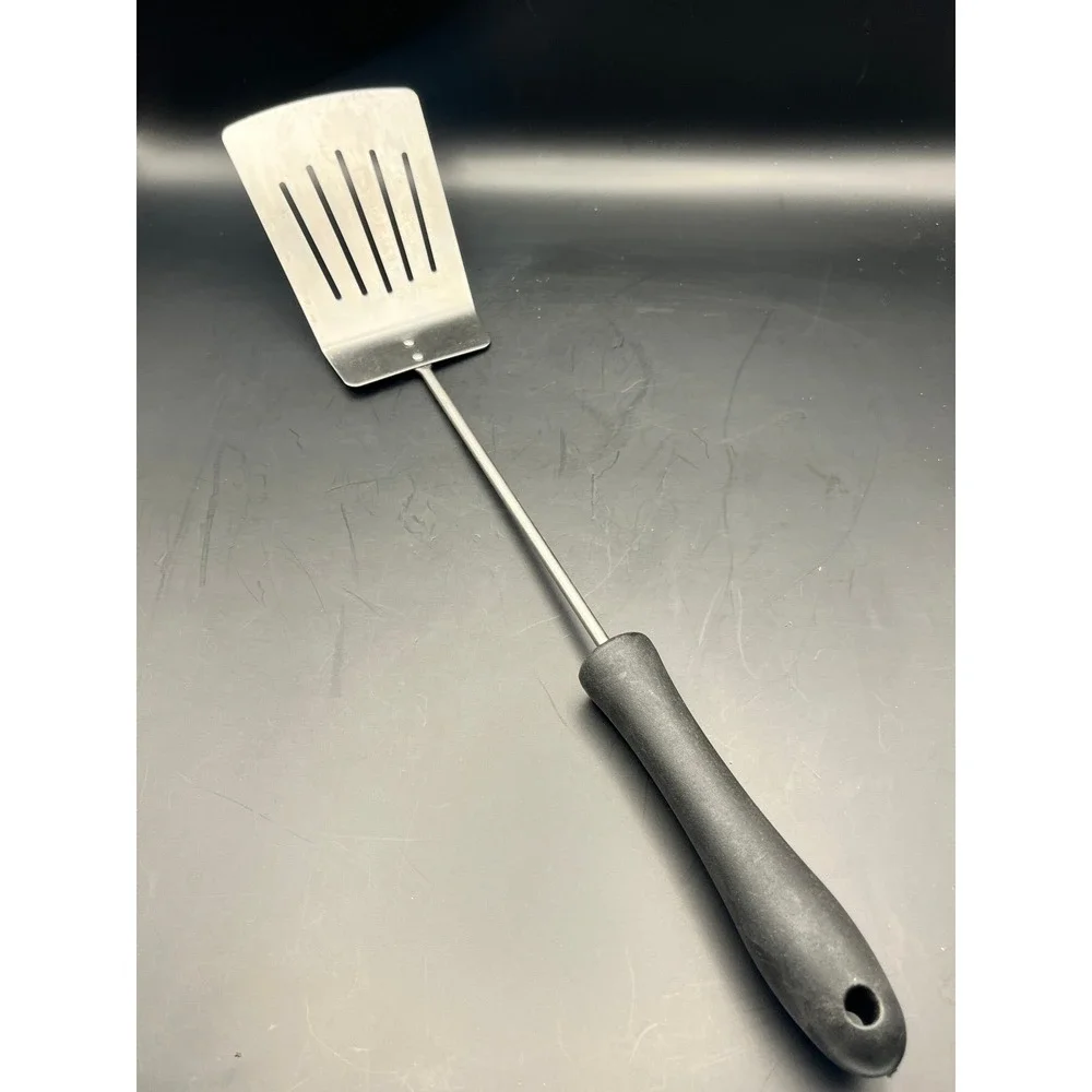 Slotted Turner Spatula‎ Stainless Steel Black Handle Kitchen Utensil Cooking 15
